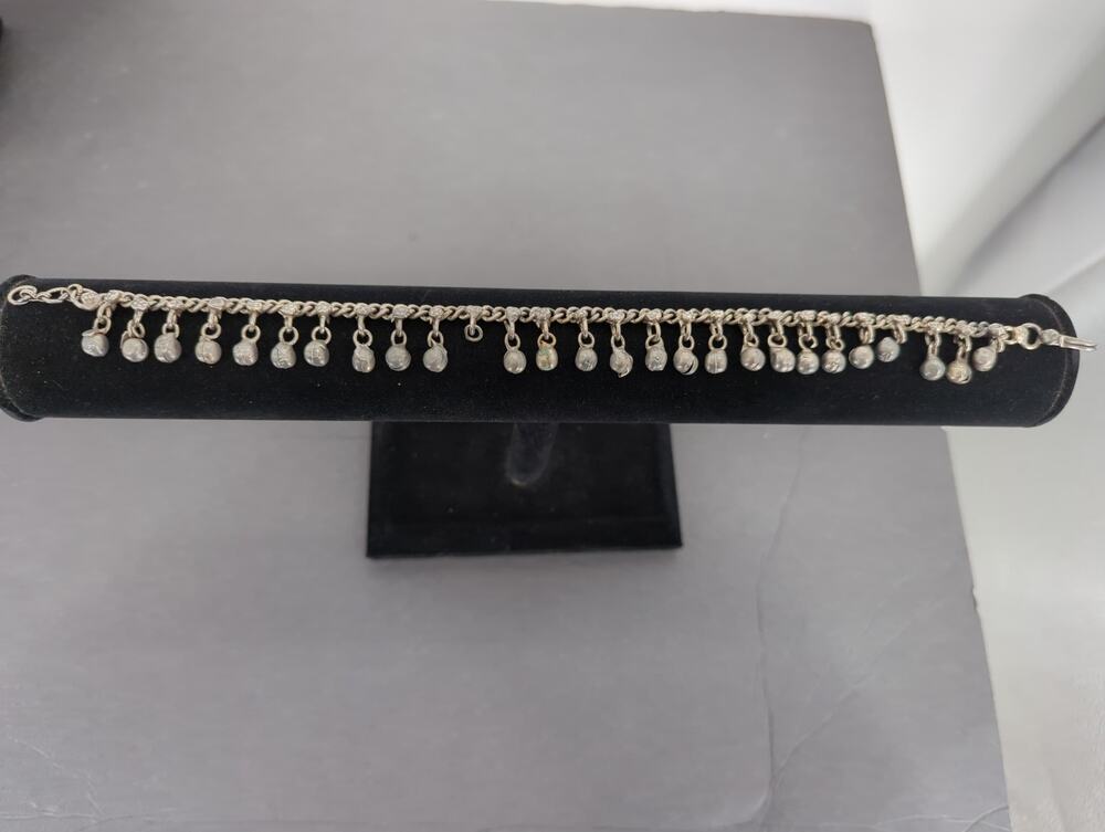 Vintage Silvertone Jingles Ankle Bracelet Anklet Missing One